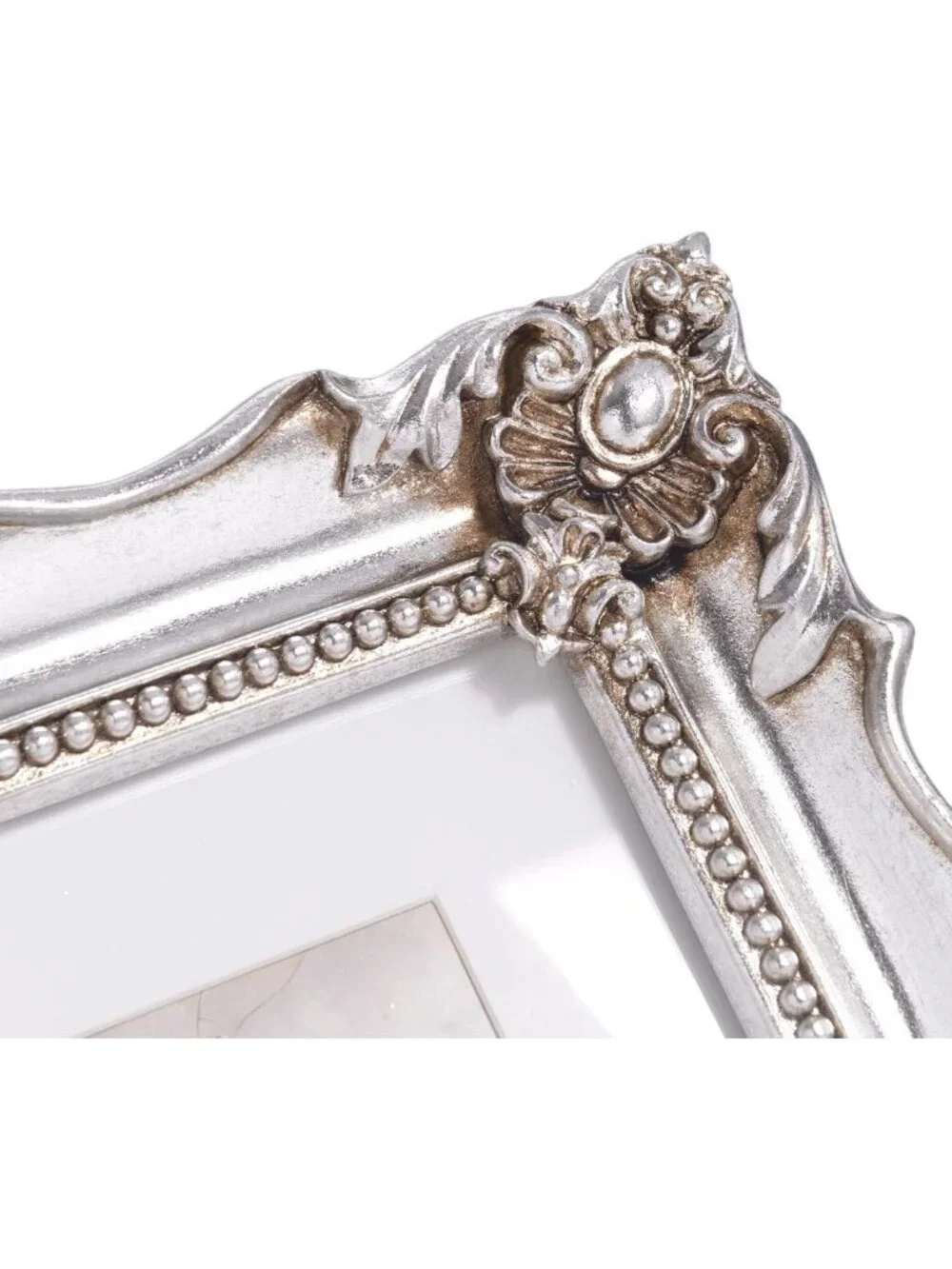Vintage 8x10 Picture Frame with Embossed Flowers, Silver Ornate Home Decor